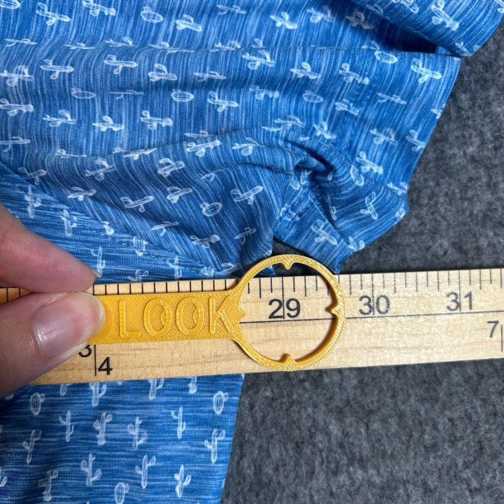 Johnnie-O Men XXL Barrels Blue Cactus Featherweight Golf UPF 50 Company Logo - Picture 7 of 8